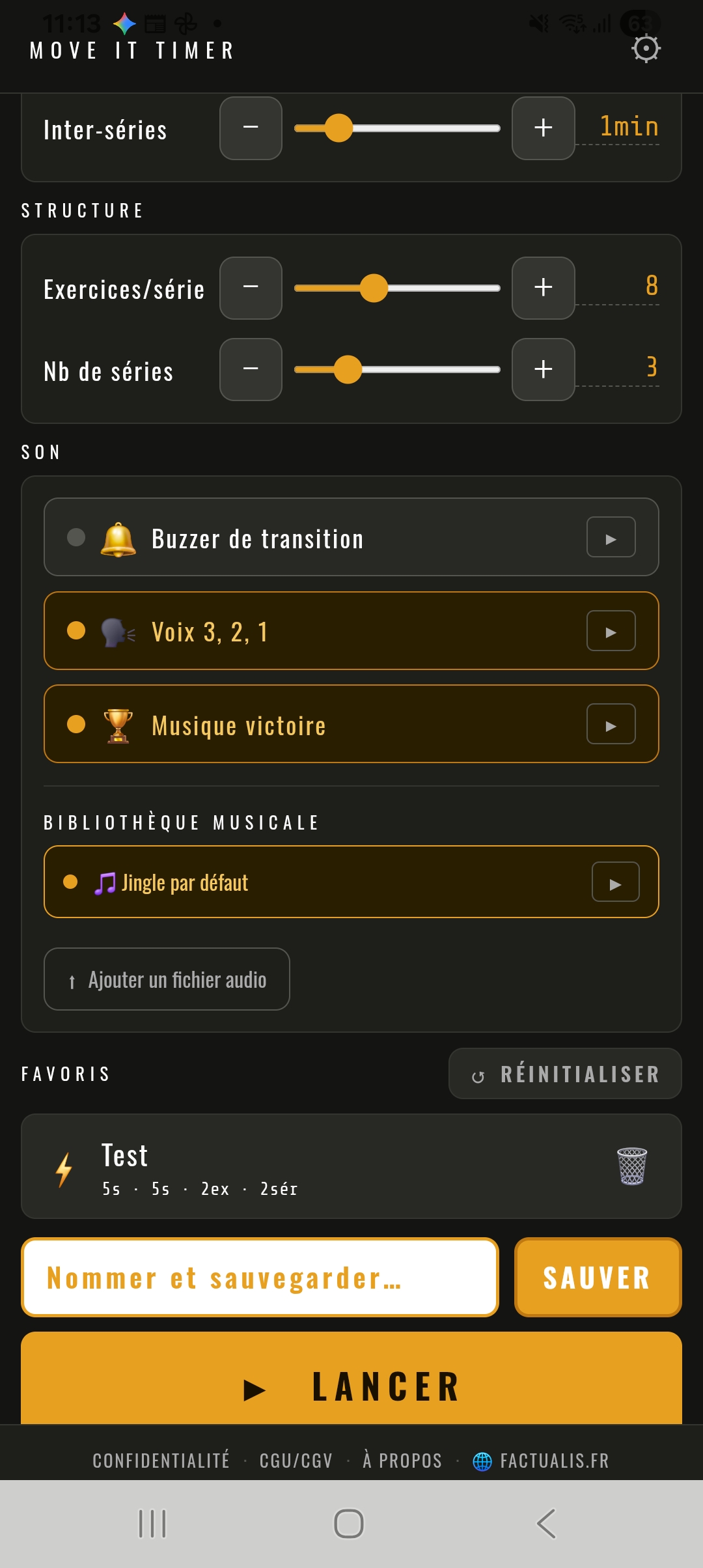 Move It Timer — minuteur d'entraînement